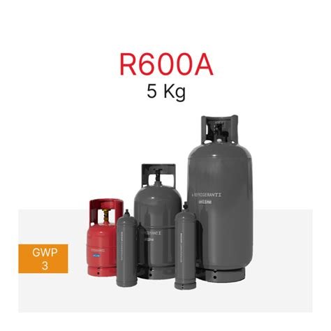 GAS R600A 5Kg IN NEW REFILLABLE CYLINDER